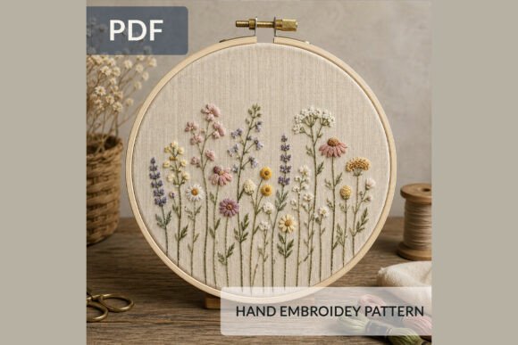 Download Wildflower Hand Embroidery Pattern PDF - Hand Collection