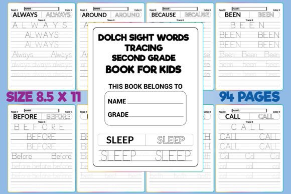 Download Dolch Sight Words Tracing for 2nd Grade - Premium Resources