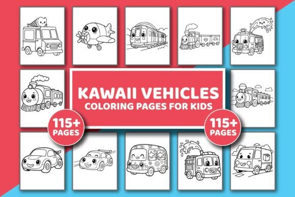 Download Kawaii Vehicles Coloring Pages for Kids - Kawaii Collection