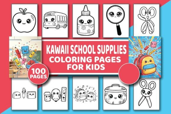 Download Kawaii School Supplies Coloring Book - Kawaii Collection