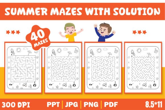 Download Summer Mazes for Kids Editable Template - Mazes for kids Collection