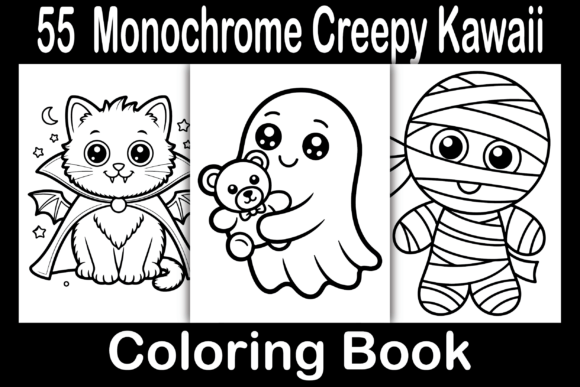Download Monochrome Creepy Kawaii Coloring Book - Kawaii Collection
