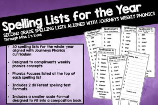 Download 2nd Grade Spelling Lists for Whole Year - Premium Resources